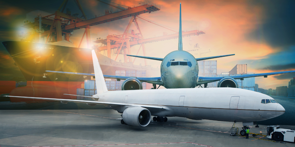 Two cargo planes parked side by side representing Sinford’s global air freight services
